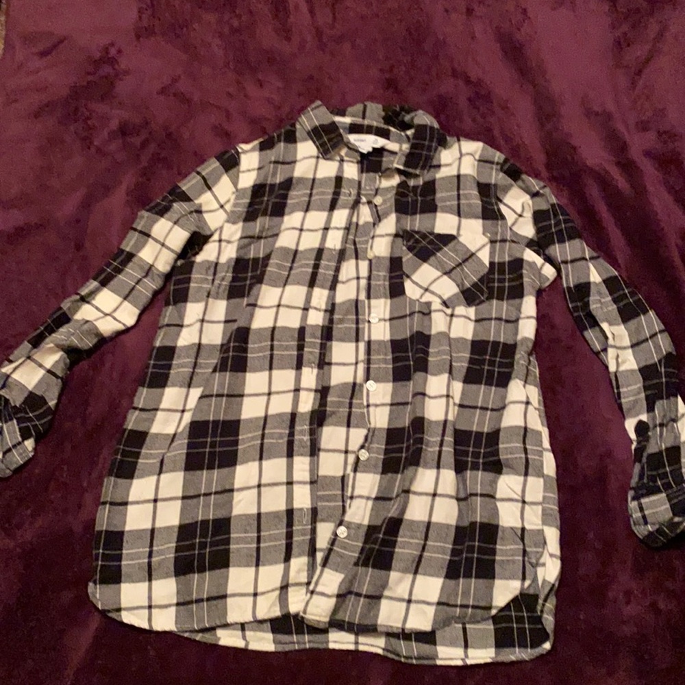 Black and white flannel shirt